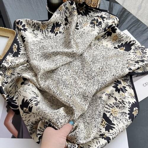 2021 new spring women scarf quality shawl silk fashion scarf headscarf beach sunscreen bag headscarf scarf 90cm*90cm