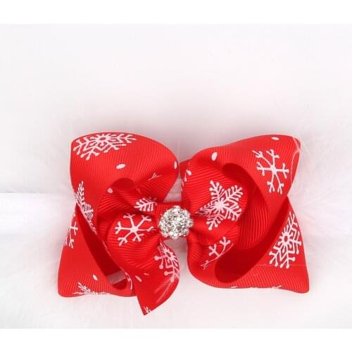 6PCS Infants Kids Boutique Hair Bands White Feather Red Bow Baby Headbands Christmas Day Gift For Child Girls Accessories Custom