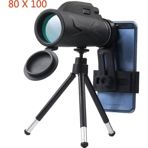 80x100 Night vision monocular powerful telescope zoom optical spyglass monocle for hunting spotting scope hiking equipment
