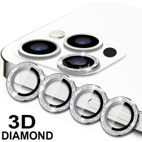 Diamond Camera Lens Protector For iPhone 12 Pro Max Case For iPhone 11 Pro Max 12 Mini Tempered Glass Screen Protector