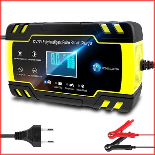 Car Battery Charger Jump Starter US UK Plug 12V 24V Fully Automatic Battery-chargers Digital LCD Display Power Repair Chargers