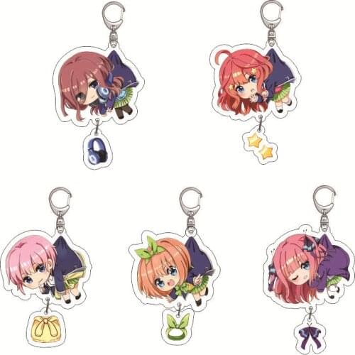 Anime New Quintessential Quintuplets Keychain Cartoon Bride Plastic Keyring Cosplay Enthusiast Couples Gift Bag Car Key Pendant