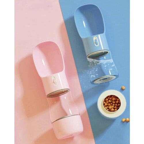 Pet Water Bottle Feeder Bowl Outdoor Portable Dog Cat Water Food Bottle Pet Travel Drinking Bottle For Dogs Kittens Pet Supplies