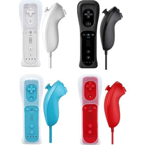 Black and White Color For Wii Wireless Controle Remote Controller + Nunchuck For Nintend Wii Bluetooth Gamepad Joystick