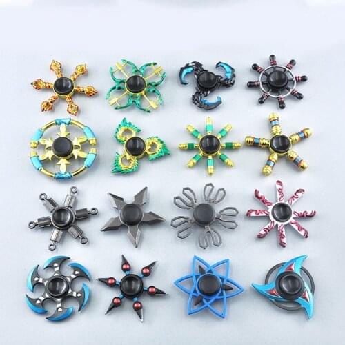 Colorful Zinc Alloy Metal Fidget Spinner Darts Weapon Model Cartoon Anime Shuriken Anxiety and Stress Relief Childrens Toys