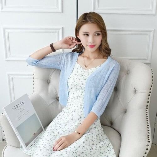 Elegant Solid Knitted Cardigan Women Shawl Coat 2021 Spring Summer Fashion V Neck Long Sleeve Sweater Jacket Tops Femme Y60