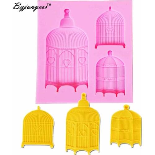 Epoxy UV Resin Birdcage Silicone Fondant Mold Decorating Tool DIY Sugarcraft Gem Gumpaste Chocolate Candy Clay Moulds m932