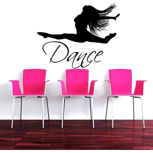 Artist Girl Dancer Dancing Silhouette Art Wall Sticker Home Girls bedroom DIY Wall Special Decor Vinyl Wall Decals Mural W-479