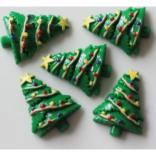 Kawaii Christmas Tree Flat Back Resin Cabochon For Scrapbooking Hair Bow Center Accessories