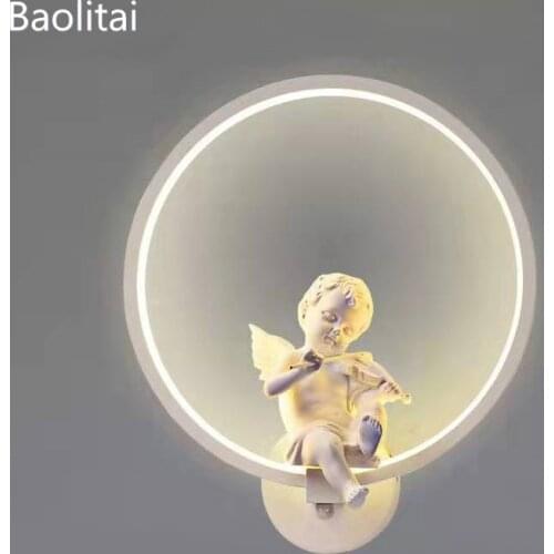 Creative Angel Wall Lamp Led 18W Fixture Tricolor Dimming Led Modern For Home Bedroom Bedside Childrens Room Night Light