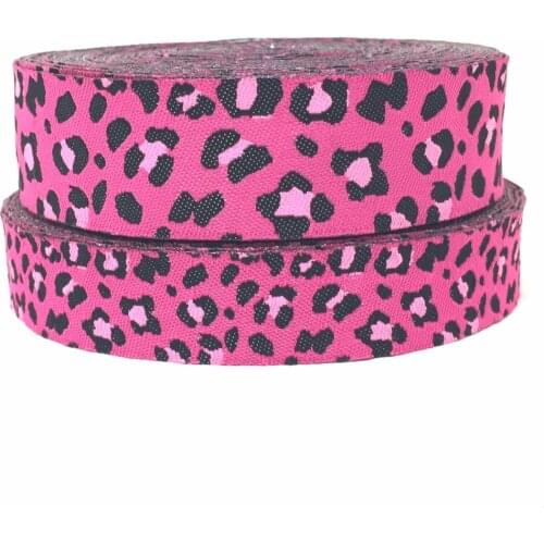 HOT!!! NEW wholesale 7/8'' 22mm Wide Red leopard grain Woven Jacquard Ribbon dog chain accessories 10yards/lot