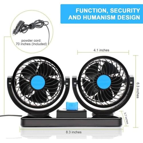 12V/24V Mini Electric Car Fan Low Noise Summer Car Air Conditioner 360 Degree Rotating Cooling Fan car Cooler ventilador 12v