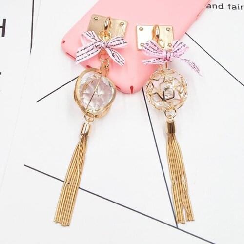 2pcs High-quality Mobile Phone Lanyard Alloy Chain Tassel Bowknot Mobile Phone Show Charm Adornment/Trim/Finishing