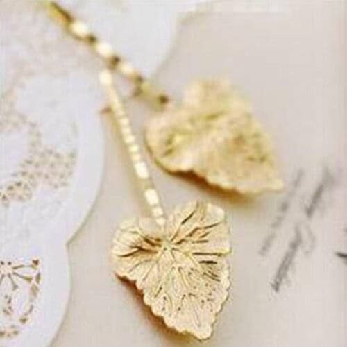 Fashion Metal Leaf Shape Hair Clip Barrettes 2021 Womens Vintage Style Leaves Hairpin Hair Accessories Tree Leaf Jewelry Gift