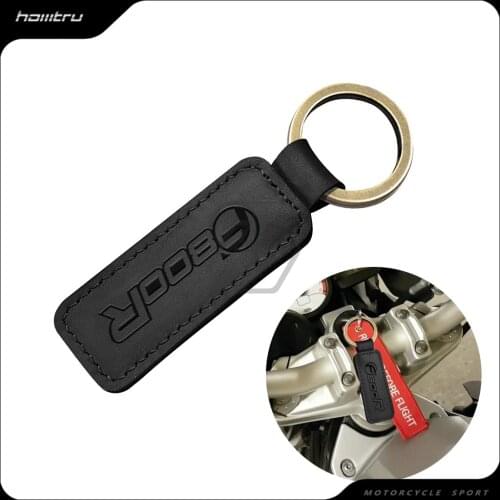 Motorcycle Keychain Motocross Cowhide Key Ring Fits for BMW F800R F800 R -Crazy Horse Skin
