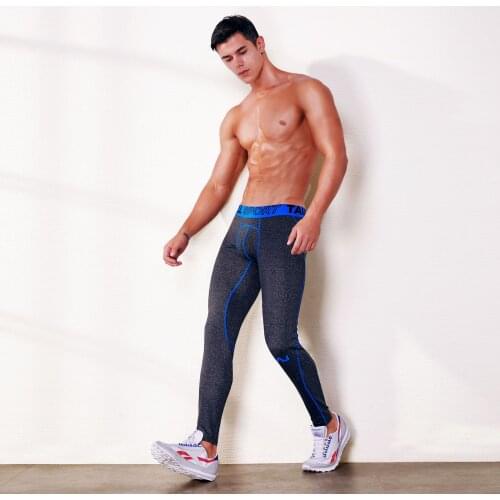 Mens long underwear New fitness pants Stretch skinny thin yoga pants Running pants winter underwear men mens tight underwear
