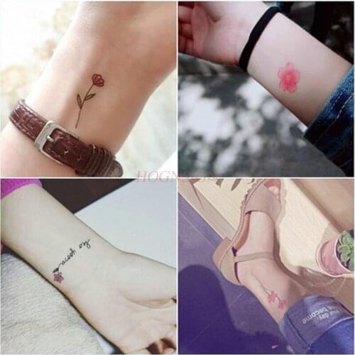 50pcs Tattoo stickers waterproof Women long-lasting simulation English flowers realistic arm ankles Sexy clavicle cover scars