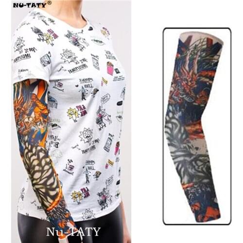 Nu-TATY China Fire Dragon Man&woman style Tattoo Sleeve Stockings Body Art Leggings Cool Boys Girls Party Wearings