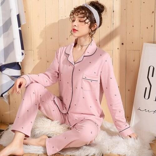 Autumn Women Pajamas Set Female Winter pajamas for women Cotton sleepwear Pyjamas Long Sleeve Cute Homewear Female pijama mujer