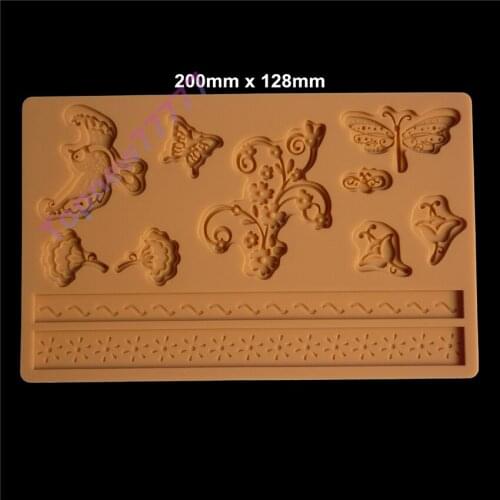 Birds Butterfly Dragonfly Model DIY Fondant Cake Tools Edge Decoration Mode 100% SGS Silicone 2151