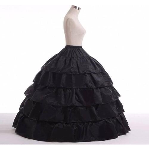 5-layer Lotus Leaf Skirt Bride Wedding Dress Petticoat Lolita Drawstring Adjustable High Waist Long Chemise N84D