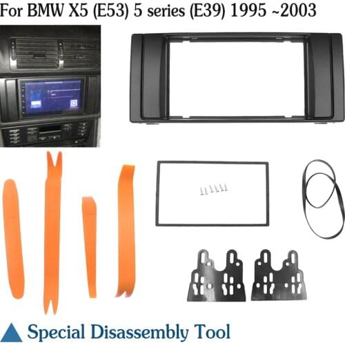 Double 2 Din Frame for BMW X5 E53 E 53 5 E39 1995-2003 Radio Fascia Stereo Interface Panel Dash Kit Car Accessories Interior