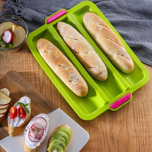 Silicone Baking Pan Non-stick Mold Breadstick Bread Roll Cake Mould Bakery Tools