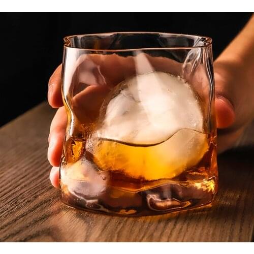 250ml Creative Distorted Shape Whisky Glasses Old Fashioned Glass Cocktail Glasses