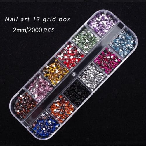 Swarovsky non hot fix Rhinestones strass Flatback Charm Glass Gems Diamonds Nail Crystals DIY Nail Art Decoration 2mm 2000pcs