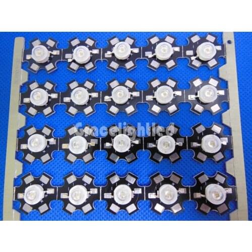 10pcs 3W High Power LED UV Light Chip 365nm 375NM 385nm 395nm 400nm 415nm 430nm Ultra Violet with 20mm star pcb DIY