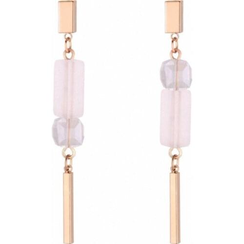 TONGKWOK Bohemia Exaggeration Dangle Earrings For Women Silk Thread Tassel Geometry Pearl Long Chandelier Earrings #132004