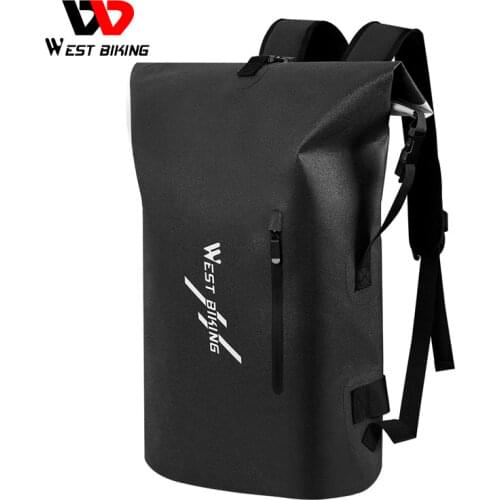 WEST BIKING 25L Bike Backpacks 100% Full Waterproof Bags Cycling Travel Hiking Outdoor Sports Big Capacity Rucksack Storage Bag