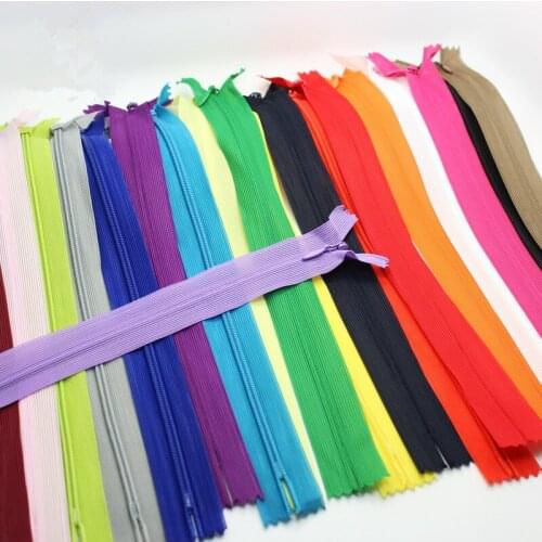 High quality NO.3 nylon+lace Invisible zipper 20pcs/lot colored zip/25cm/closed end/skirt dress zippers free shipping