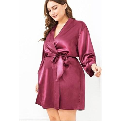 Ladies Sexy Sleeping Gown Lace Silk Kimono Bathrobe Women Satin Bride Bathrobe Robe New Women Sleepwear