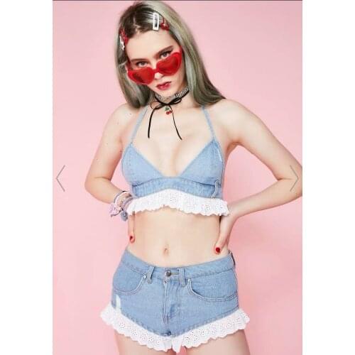 V Neck Reflective Spaghetti Strap Crop Top Vest Mini Shorts Tank Swimsuit Tracksuit Two Piece Set Women Summer Beach Outfit