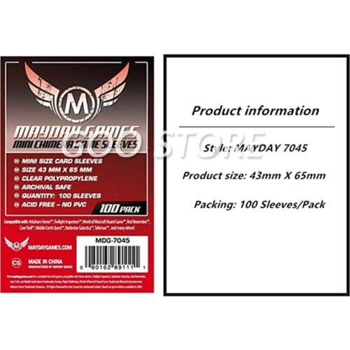 2 packs/lot MAYDAY Card Sleeve 7045 for 43*65mm cards protector clear pack case Board Games Sleeves