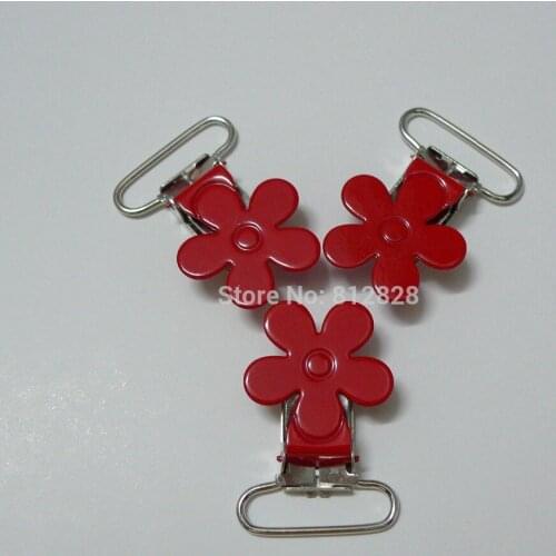 25pcs Red Color Flower Suspender Clips