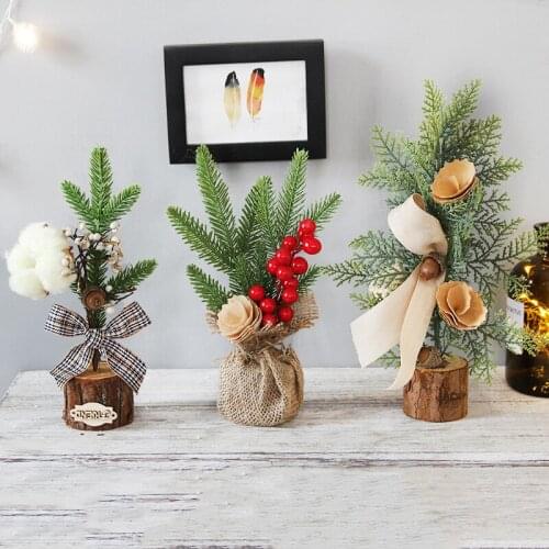 25cm Creative Merry Christmas Tree for Desk Decoration Mini Xmas Tree Home Decorative Ornament Party New Year Children Gift