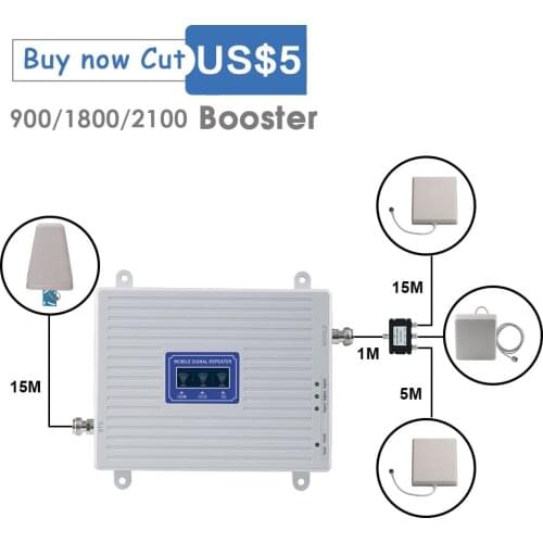3 pcs 9 dbi Gain Indoor antenna 900/1800/2100 Mhz Cellular Amplifier GSM 2g 3g 4g Repeater GSM WCDMA LTE Booster Set 70 dB Gain