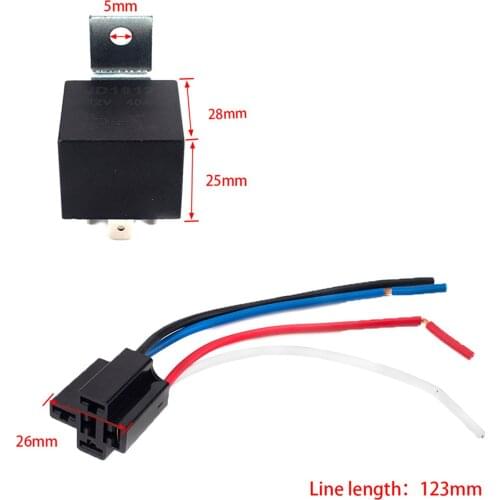 5 Pack 40 AMP 12 V DC Relay And Harness Heavy Duty 5-PIN SPDT Style
