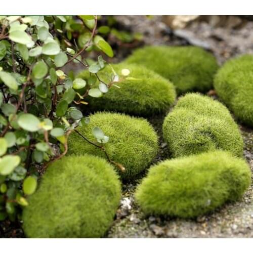 APRICOT 1pcs Green Artificial Moss Stones Grass Bryophytes Home Garden Bonsai Decoration For Garden Path