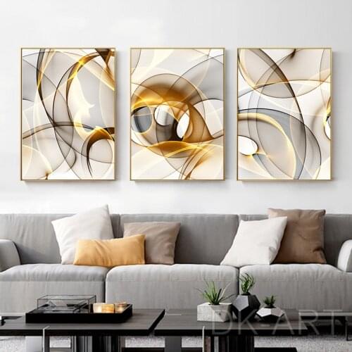 Black Gold Line Abstract Wall Art Canvas Painting Nordic Minimalist Posters and Prints Modern Picture for Living Room Home Decor