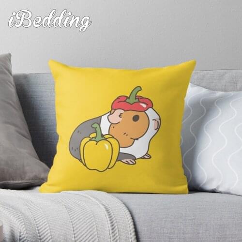 Bell Pepper, Cherry Tomatoes And Guinea Pigs Pattern Throw Pillow Cushion Cover Polyester Throw Pillows Case On Sofa Home Decor