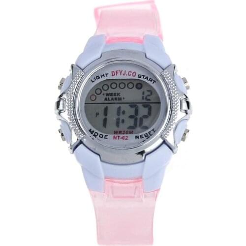 Fashion Children Girls Digital LED Quartz Alarm Date Sports Wrist Watch pink детские часы часы детские наручные relogio