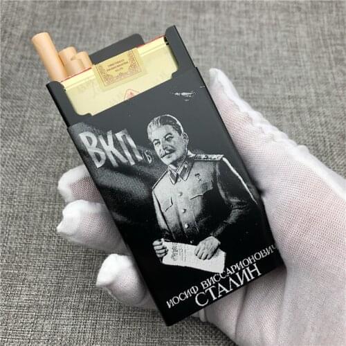Customizd Stalin Aluminium Alloy Cigarette Case Boxes Cigarette Box Laser Engraved Soviet Union Stalin,Lenin Diy Your Picture