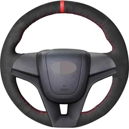 Car Steering Wheel Cover Non-slip Black Genuine Leather Suede For Chevrolet Cruze 2009-2014 Aveo 2011-2014 Orlando 2010-2015