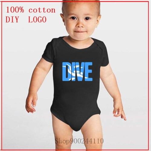 DIVE Scuba Diving Design printed Bodysuits baby Newborn Boy Girl Jumpsuit Bodysuit Short Sleeve Cotton Clothes Outfits 0-24M