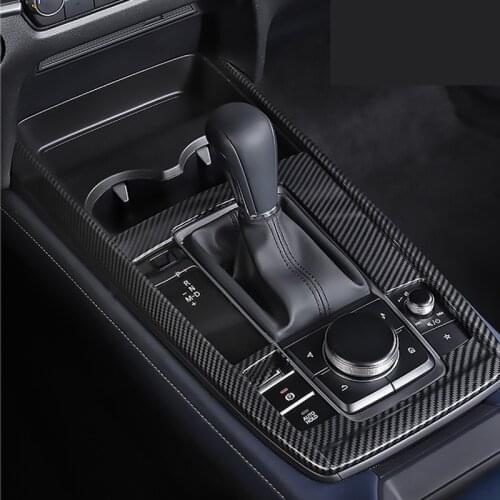 For Mazda CX30 CX-30 2021 2020 Car ABS Central Control Gear Box Decoration Frame Interior Carbon Fiber Style LHD RHD