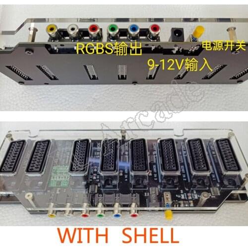 EUR Scart Distributor 6 Input 3 Output RGBS Fully Automatic Video Converter Switcher Divider Board for Md/sfc/ps123/ss/dc/box