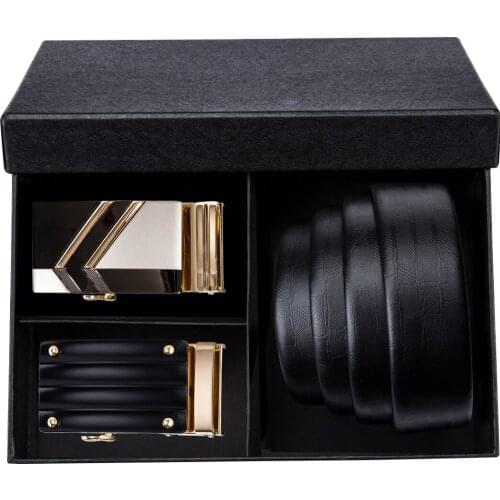 Famous Brand Leather Belt Business Trouser Strap Pants Ceinture Homme Cowskin Automatic Buckle Cowhide Men Belts Box DiBanGu